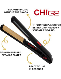 Plancha de Cabello CHI G2 Digital 1" Cerámica Titanio 218C 2