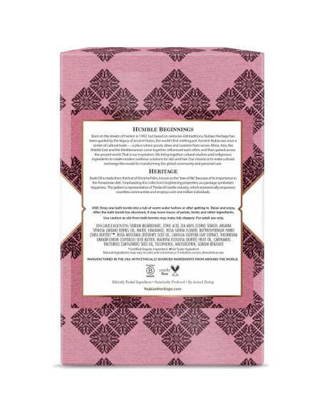 Bolas de Baño Nubian Heritage Patchouli y Buriti 6 Unidades 45 g