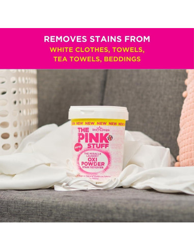 Polvo Oxi Quitamanchas The Pink Stuff 1 kg para Ropa Blancos