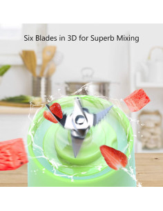 Licuadora Personal Portátil Supkitdin 380ml USB Verde 2