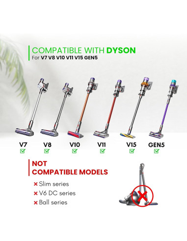 Accesorios de Aspiradora Dyson V7 V8 V10 V11 V15 - Kit de Cepillos
