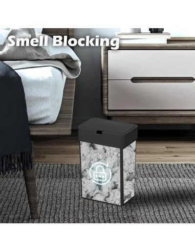 Papelera automática ELPHECO 2 en 1, 9.46L y 15.14L, negra