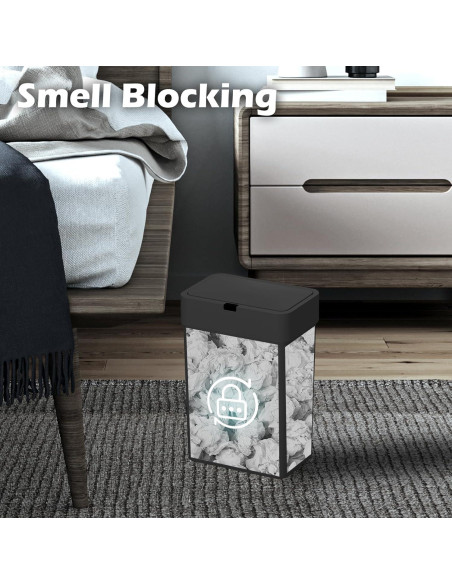 Papelera automática ELPHECO 2 en 1, 9.46L y 15.14L, negra