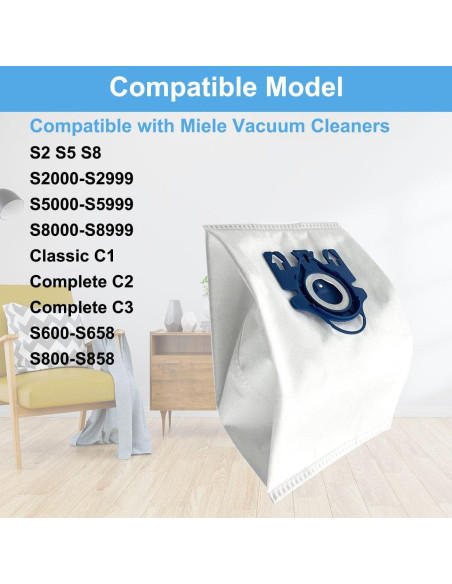 Paquete de 3 Filtros HEPA Alrens SF-HA 50 para Aspiradoras Miele