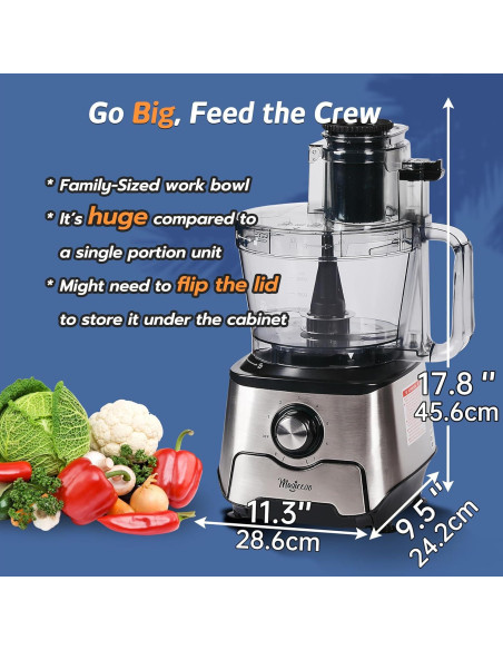 Procesador de Alimentos MAGICCOS 14 Tazas con Cajón y 7 Velocidades Procesador de Alimentos MAGICCOS 14 Tazas con Cajón y 7 Velocidades