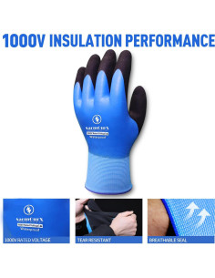 Guantes Aislantes 1000V Impermeables Antideslizantes Azul 2