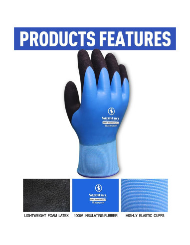 Guantes Aislantes 1000V Impermeables Antideslizantes Azul