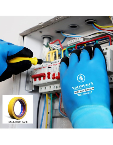 Guantes Aislantes 1000V Impermeables Antideslizantes Azul