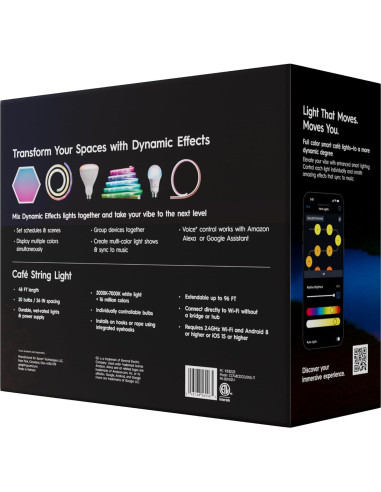 Luces de Cadena Inteligentes Cync GE 14.63m Multicolor IP65