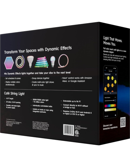 Luces de Cadena Inteligentes Cync GE 14.63m Multicolor IP65