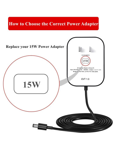 Adaptador de corriente 15W SHENZHEN para Echo Dot y Echo Show - Blanco