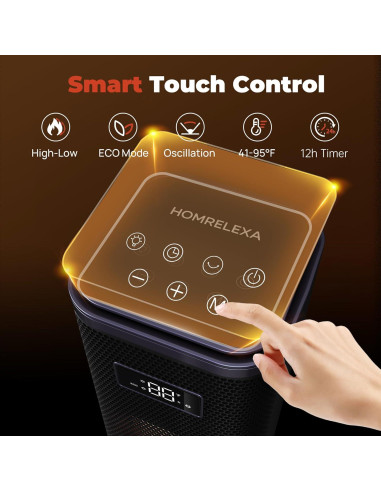 Calentador Eléctrico Portátil HOMRELEXA PTC 1500W con Control Remoto