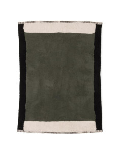 Manta Colorblock CozyChic Barefoot Dreams Verde Caqui 183x137 cm