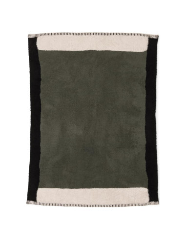 Manta Colorblock CozyChic Barefoot Dreams Verde Caqui 183x137 cm