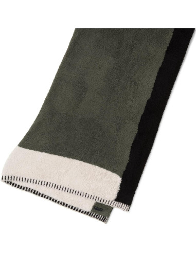 Manta Colorblock CozyChic Barefoot Dreams Verde Caqui 183x137 cm