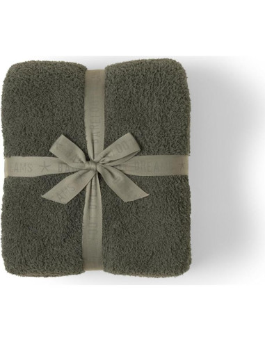 Manta Colorblock CozyChic Barefoot Dreams Verde Caqui 183x137 cm