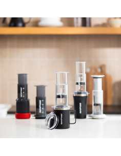 Taza de Café de Viaje AeroPress Negra 12 oz Acero Inoxidable Aislada 2