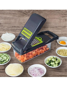 Cortador de Verduras Manual 16 Piezas Gris - Picador Multiuso 2