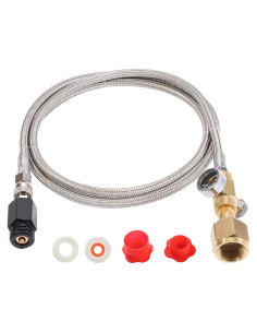 Adaptador CO2 GURUDAR con Manómetro y Manguera 152cm