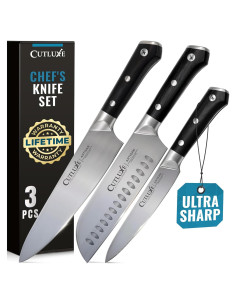 Juego de cuchillos Cutluxe Chef 3 PCS Acero Alemán 20.32 cm
