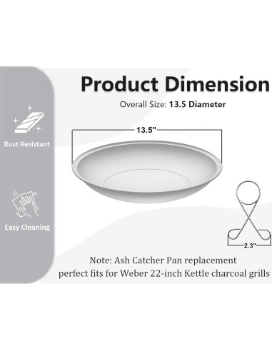 Plato Recolector de Cenizas Weber 34.3 cm Aluminio 80681