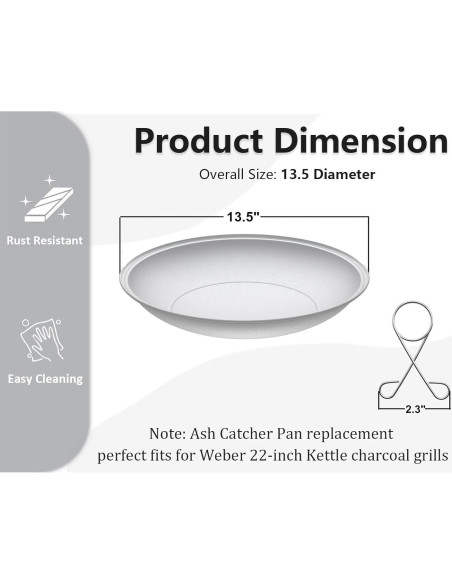 Plato Recolector de Cenizas Weber 34.3 cm Aluminio 80681 Plato Recolector de Cenizas Weber 34.3 cm Aluminio 80681