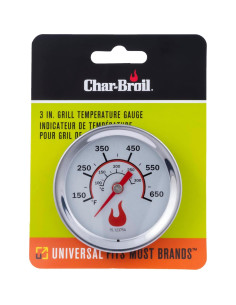 Termómetro de Reemplazo Char-Broil 3" Acero Inoxidable 2