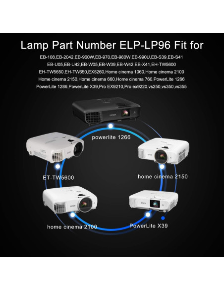 Lámpara de proyector SW-LAMP ELPLP96 V13H010L96 270g