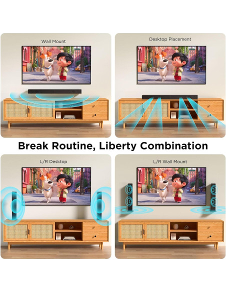 Barra de sonido 2.2ch Miroir SL3301 100W Bluetooth 5.3