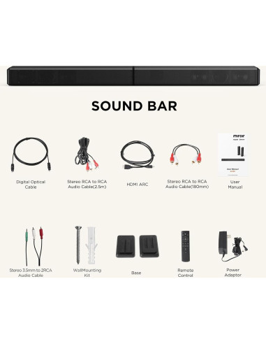 Barra de sonido 2.2ch Miroir SL3301 100W Bluetooth 5.3