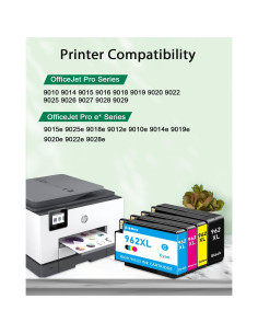 Paquete de 4 cartuchos de tinta 962XL PikBey para HP OfficeJet Pro 2