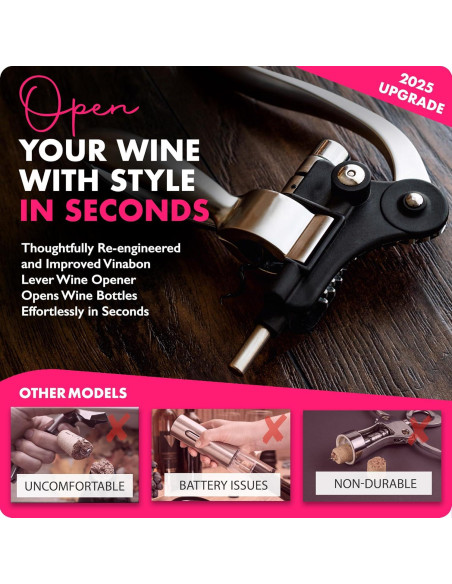 Juego de Abrebotellas de Vino Premium VINABON 6 Piezas