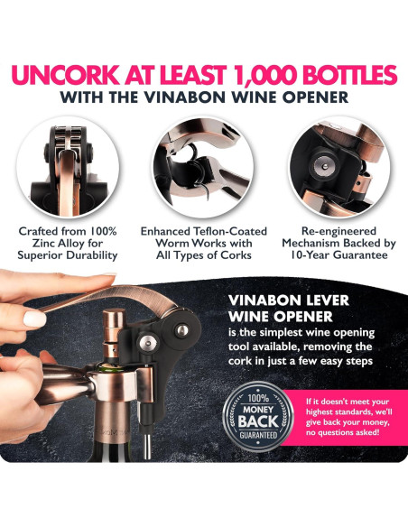 Juego de Abrebotellas de Vino Premium VINABON 6 Piezas