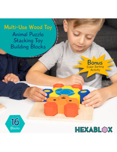 Rompecabezas de Madera JOY2B Hexablox 16 Piezas - Juguete Montessori 1+ Años 2