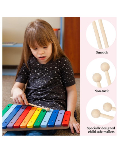 2 Mallets de Madera para Xilófono 19.8 cm - Instrumentos de Percusión