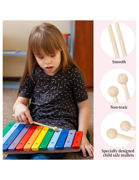 2 Mallets de Madera para Xilófono 19.8 cm - Instrumentos de Percusión