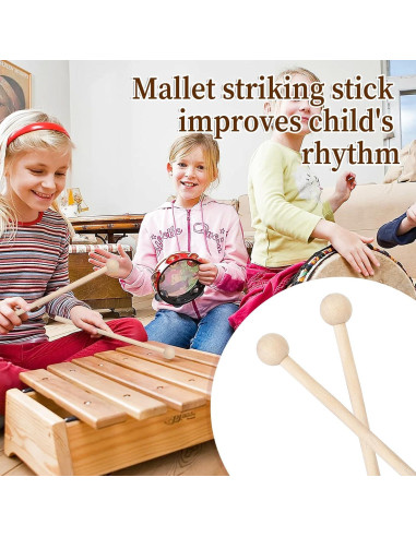2 Mallets de Madera para Xilófono 19.8 cm - Instrumentos de Percusión