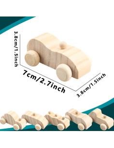 30 Piezas Coches de Madera DIY Haconba para Manualidades 2