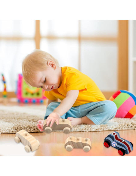 30 Piezas Coches de Madera DIY Haconba para Manualidades