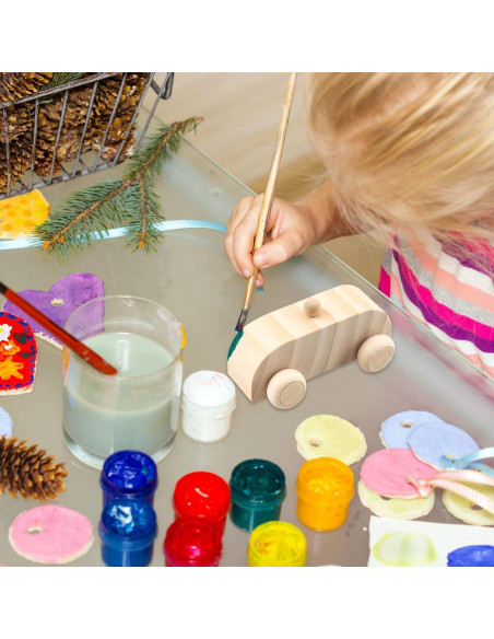 30 Piezas Coches de Madera DIY Haconba para Manualidades