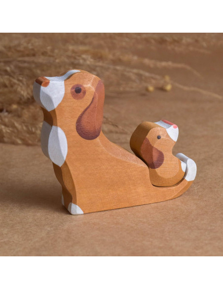 Puzzle de Madera Perros con Cachorros 6 Piezas Decoración Infantil