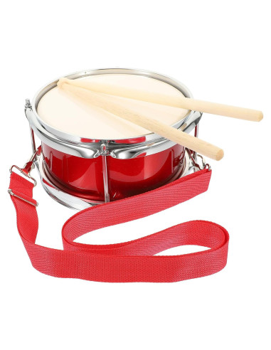 Tambor Infantil Vaguelly 24 cm con Mazo y Correa Rojo