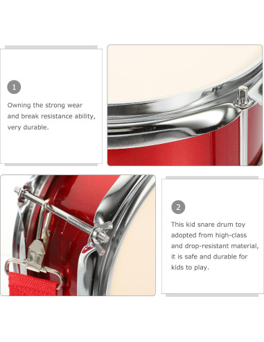 Tambor Infantil Vaguelly 24 cm con Mazo y Correa Rojo