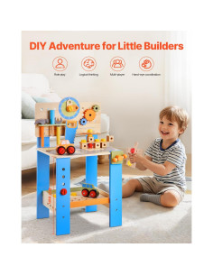 Banco de Trabajo para Niños VEVOR 62 Piezas Madera 70 cm 2