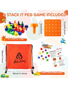 Shappy Tablero de Clavos Educativo 120 Piezas para Niños 2