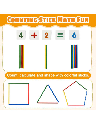 Ábaco de Madera GSERIN 10 Filas con Palitos y Tarjetas 1-100