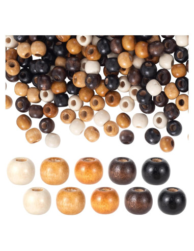 100 Perlas de Madera Vintage Pndeyo 9x10mm para Joyería DIY