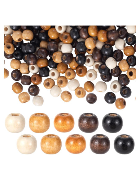 100 Perlas de Madera Vintage Pndeyo 9x10mm para Joyería DIY