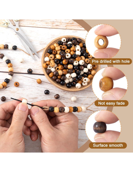 100 Perlas de Madera Vintage Pndeyo 9x10mm para Joyería DIY
