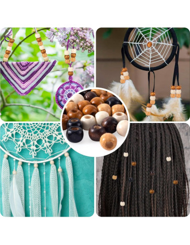 100 Perlas de Madera Vintage Pndeyo 9x10mm para Joyería DIY